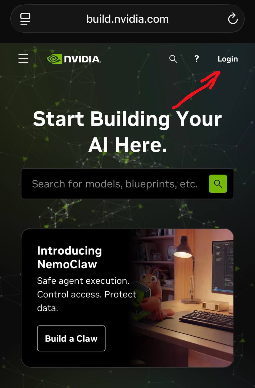 build.nvidia.com home