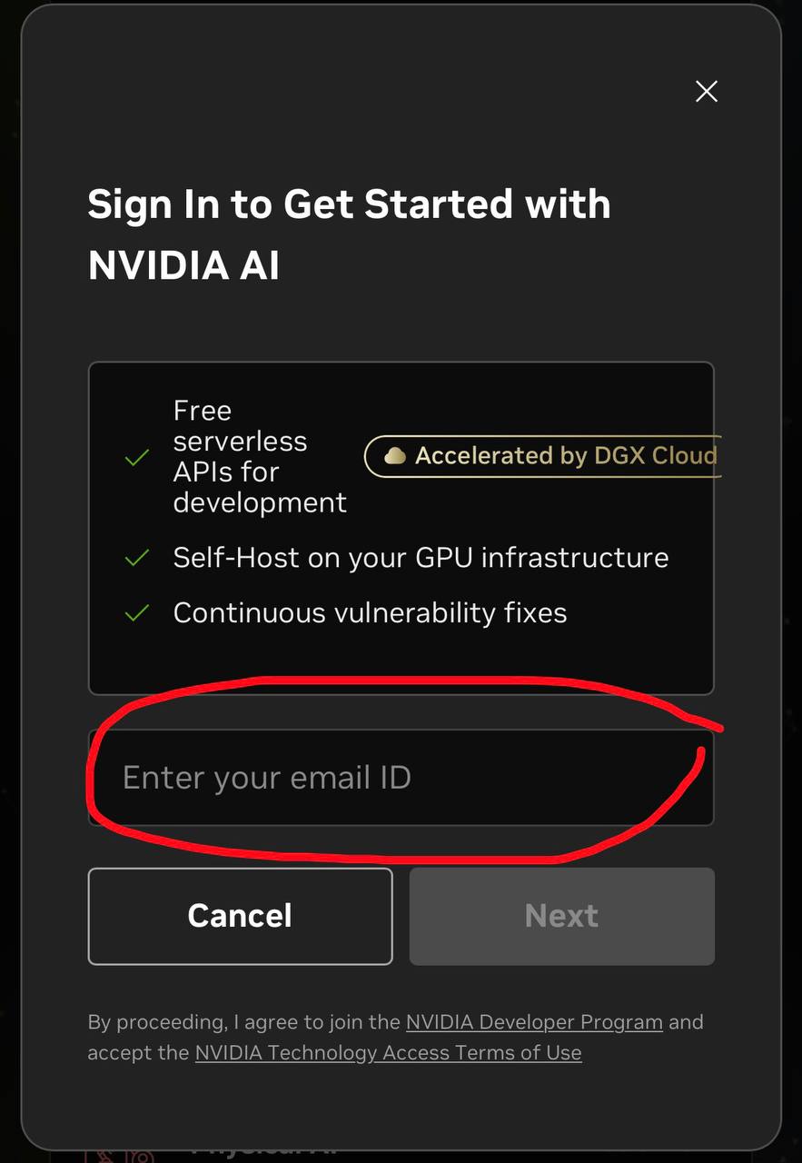 Sign in email
