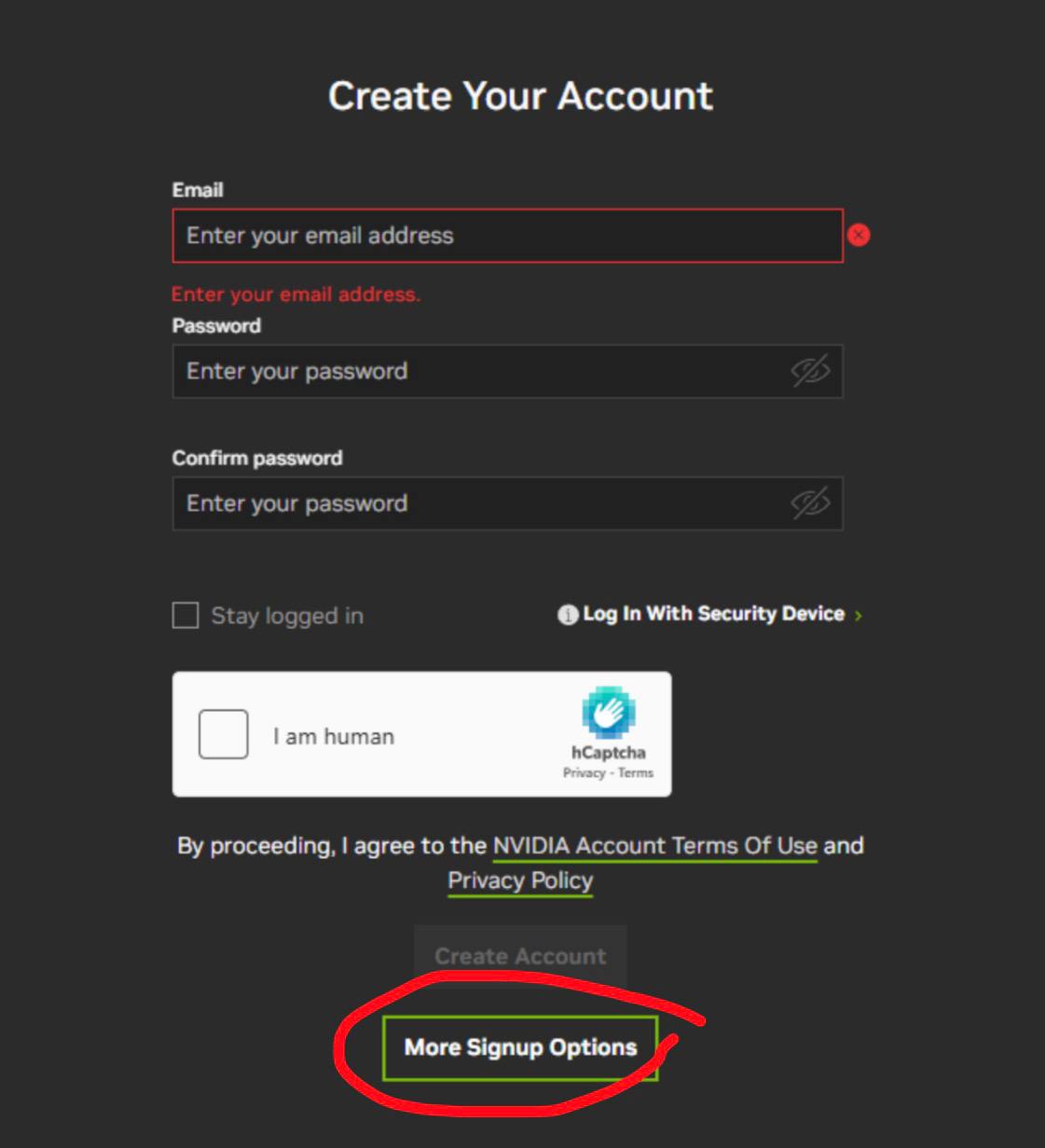 Create Account