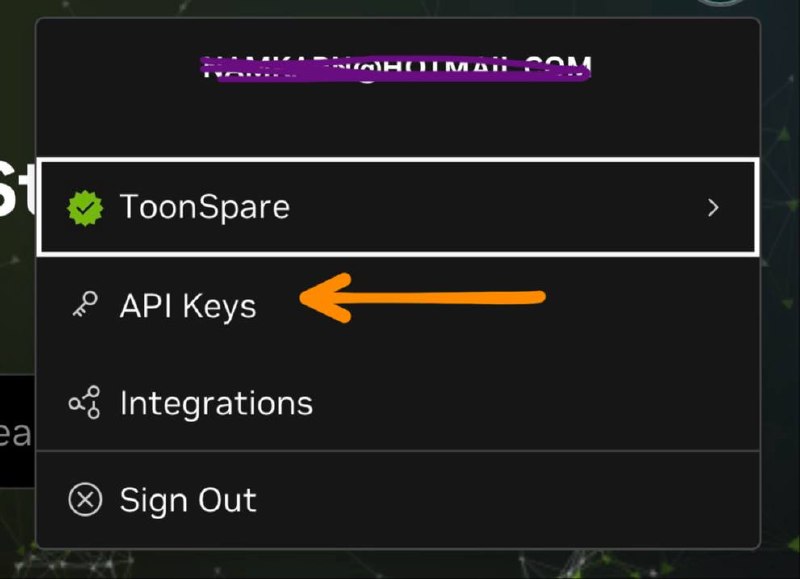 Profile menu