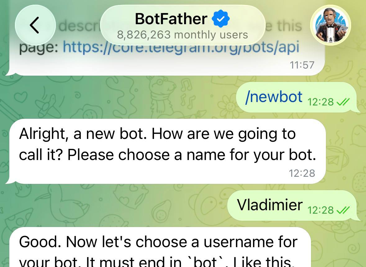 ตั้งชื่อ Bot