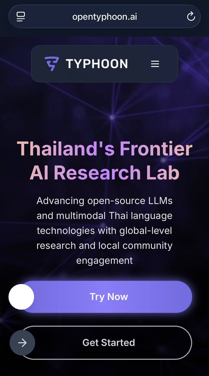 หน้าแรก opentyphoon.ai